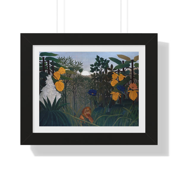 The Repast of the Lion by Henri Rousseau - Framed Print - Zapista