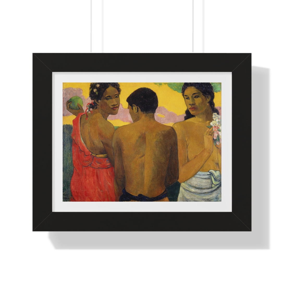 Three Tahitians by Paul Gauguin - Framed Print - Zapista