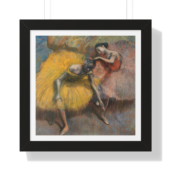 Two Dancers in Yellow and Pink by Edgar Degas - Framed Print - Zapista