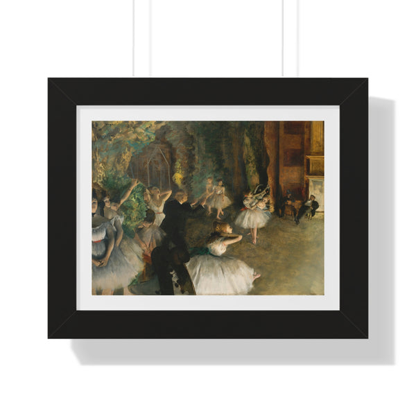 The Rehearsal of the Ballet Onstage by Edgar Degas - Framed Print - Zapista