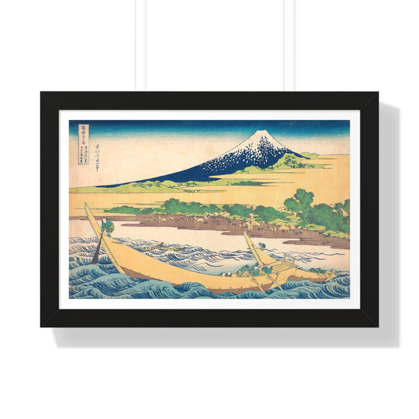 Tago Bay near Ejiri on the Tōkaidō (Tōkaidō Ejiri Tago no ura ryaku zu), from the series Thirty-six Views of Mount Fuji (Fugaku sanjūrokkei) by Katsushika Hokusai - Framed Print - Zapista