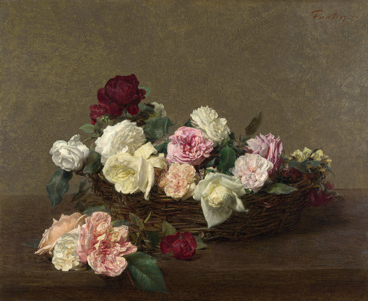 A Basket of Roses by Henri Fantin-Latour - Art Print - Zapista