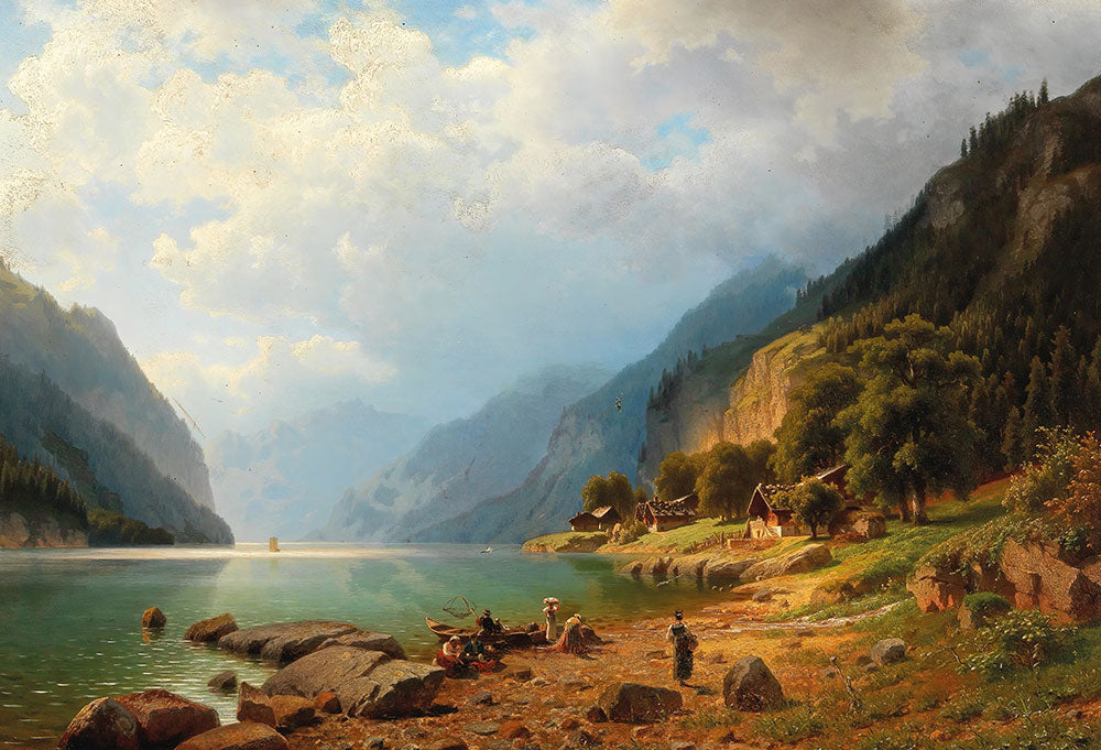 A Brewing Storm on Lake Brienz by Johann Joseph - Art Print - Zapista