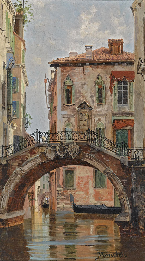 A Bridge over a Venetian Canal by Antonietta Brandeis - Art Print - Zapista