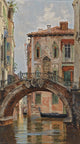 A Bridge over a Venetian Canal by Antonietta Brandeis - Art Print - Zapista