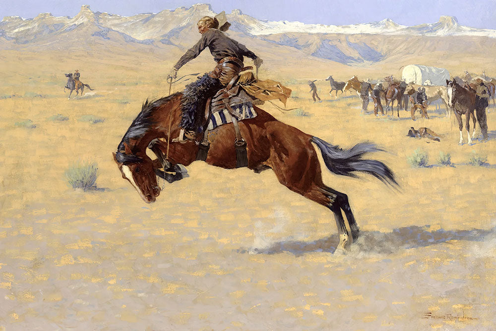 A Cold Morning on the Range by Frederic Remington - Art Print - Zapista
