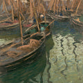 A Dock Harmony-Fishing Boats by Charles Fromuth - Art Print - Zapista