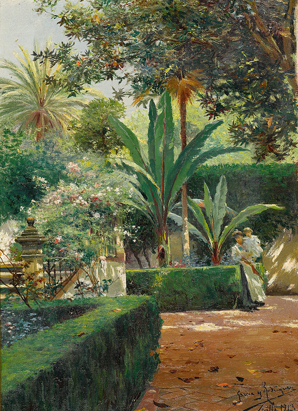 A Garden In Seville by Manuel Garcia y Rodriguez - Art Print - Zapista