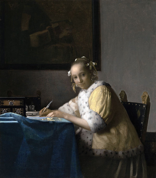 A Lady Writing by Johannes Vermeer - Art Print - Zapista