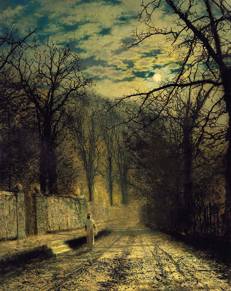 A Moonlit Street by John Atkinson Grimshaw - Art Print - Zapista