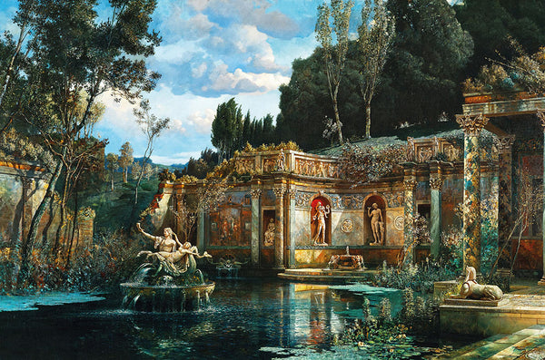 A Park Landscape with Nymphaeum, Rome by Max Röder - Art Print - Zapista