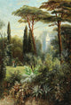 A Romantic Castle Park in the South by Franz Xaver Birkinger - Art Print - Zapista
