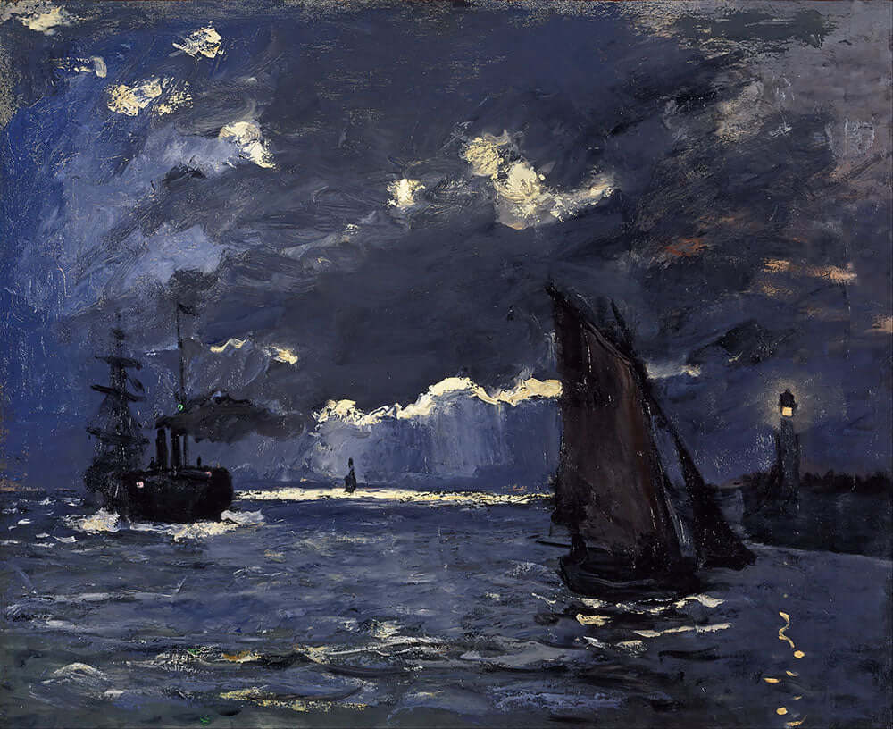 A Seascape, Shipping by Moonlight by Claude Monet - Art Print - Zapista