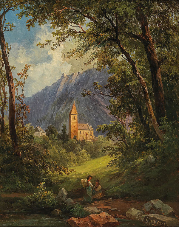 A Small Church in the Mountains by Georg Geyer - Art Print - Zapista