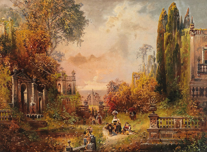 A Southern Park Landscape with Figures by Robert Alott - Art Print - Zapista