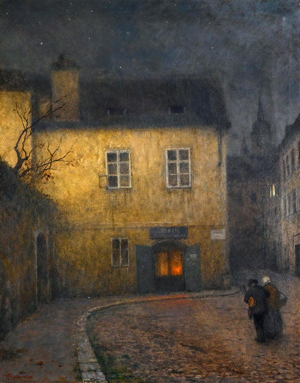 A Street Corner In Prague by Jakub Schikaneder - Art Print - Zapista