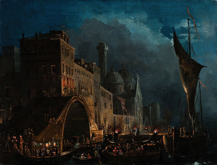 A Venetian Gala Night by Ippolito Caffi - Art Print - Zapista