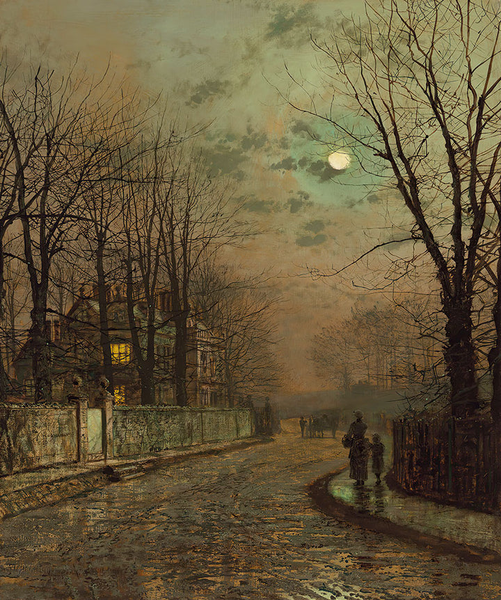 A Wet Road, Knostrop, Yorkshire by John Atkinson Grimshaw - Art Print - Zapista