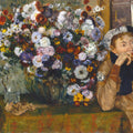 A Woman Seated Beside a Vase of Flowers by Edgar Degas - Art Print - Zapista