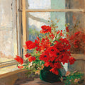 A Bouquet of Poppies by the Window by Olga Wisinger-Florian - Art Print - Zapista