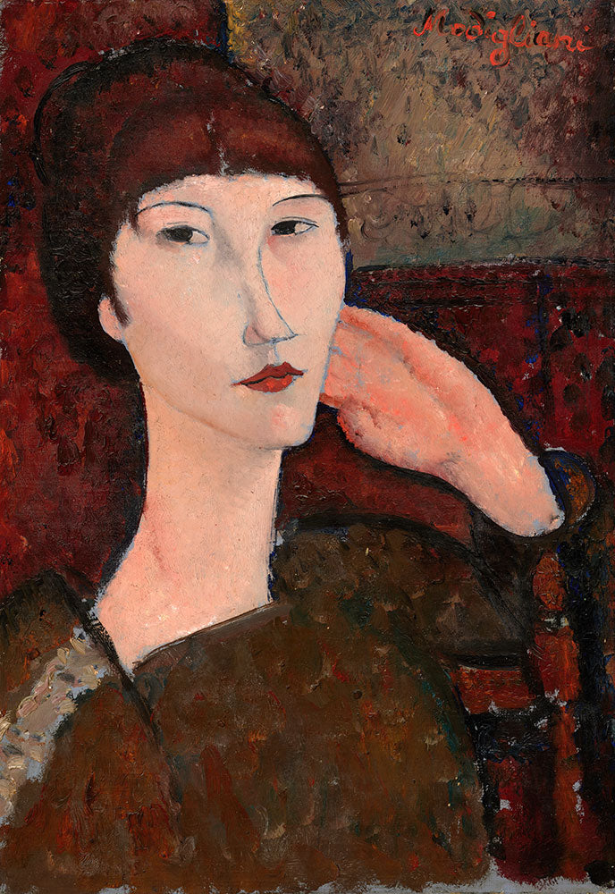 Adrienne (Woman with Bangs) by Amedeo Modigliani - Art Print - Zapista