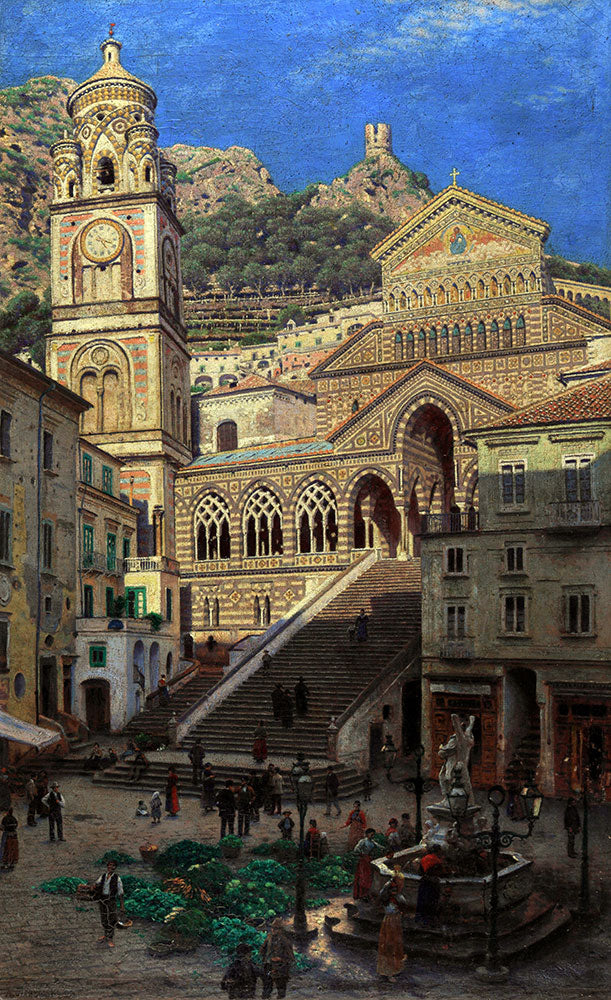 Amalfi Cathedral by Aleksander Gierymski - Art Print - Zapista