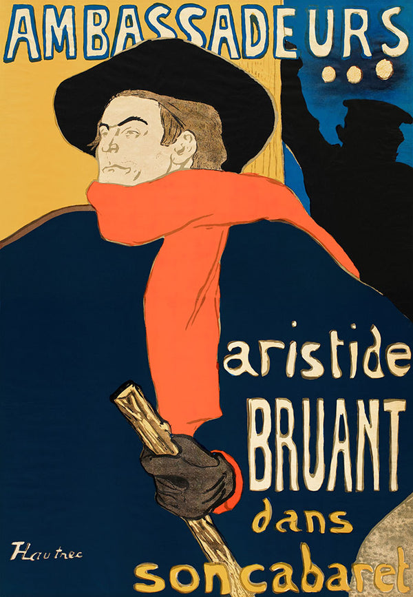 Ambassadeurs: Aristide Bruant by Henri de Toulouse-Lautrec - Art Print - Zapista