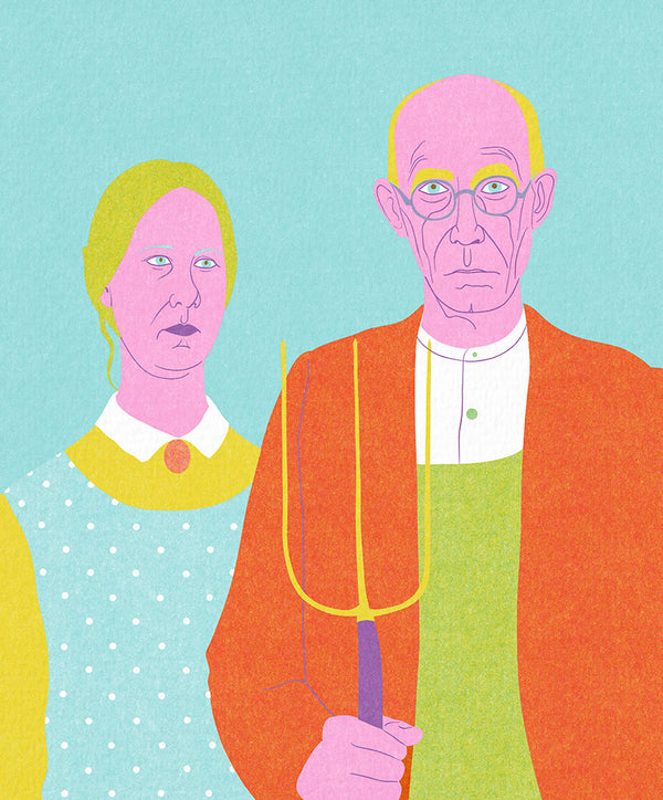 American Gothic Risograph - Art Print - Zapista