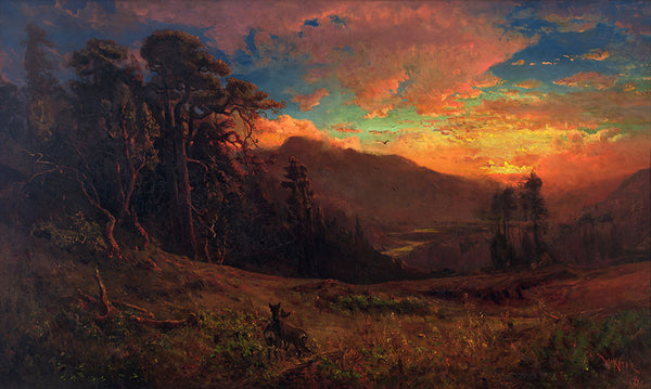 An Autumnal Sunset on the Russian River Evening Glow by William Keith - Art Print - Zapista