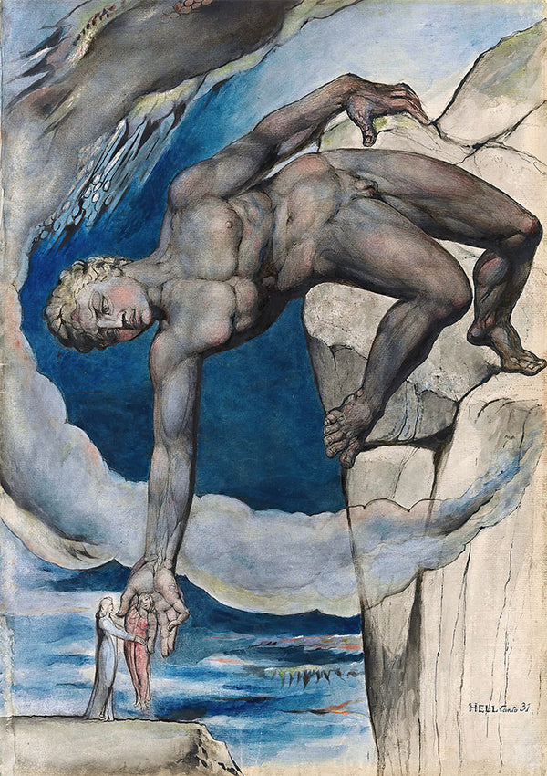 Antaeus Setting Down Dante and Virgil in the Last Circle of Hell by William Blake - Art Print - Zapista