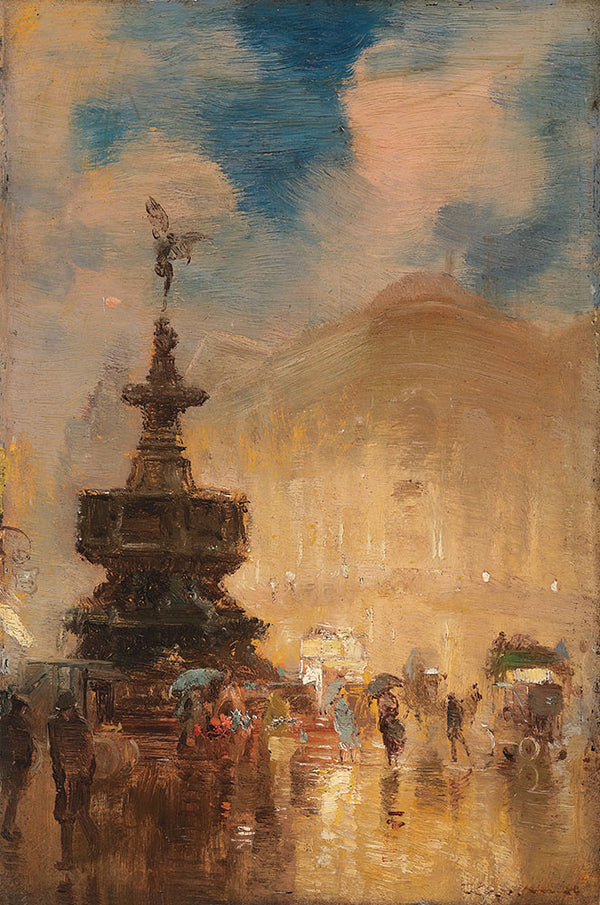 April Weather, Piccadilly Circus by George Hyde Pownall - Art Print - Zapista