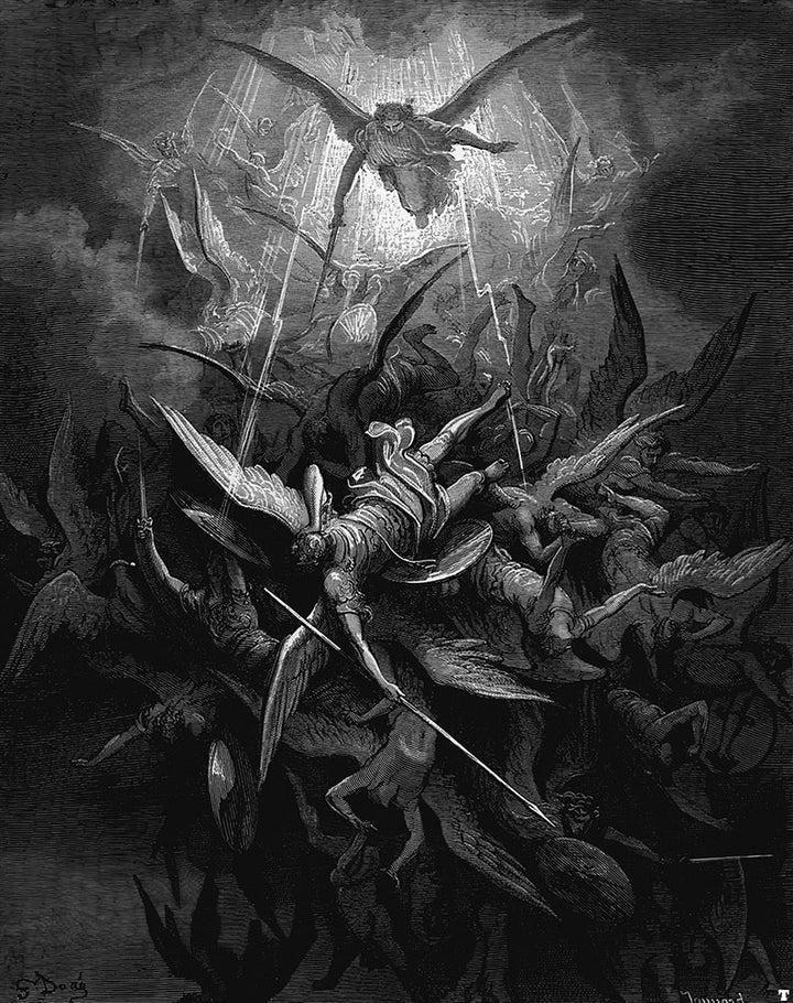 Archangel Michael Casts the Rebels out of Heaven by Gustave Doré - Art Print - Zapista