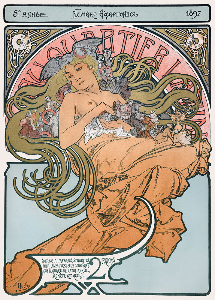 Au Quartier Latin by Alphonse Mucha - Art Print - Zapista
