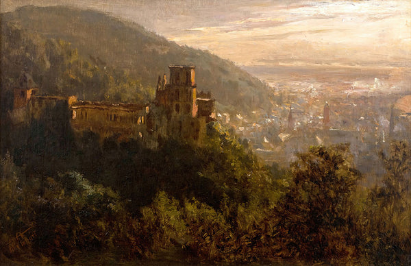 Blick auf Heidelberg mit dem Schloss im Abendlicht by Felix Possart - Art Print - Zapista