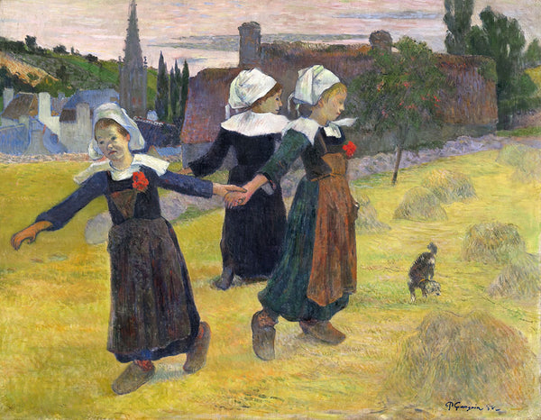 Breton Girls Dancing, Pont-Aven by Paul Gauguin - Art Print - Zapista