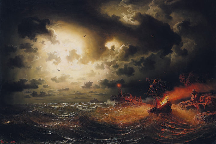 Burning Steamer by Marcus Larson - Art Print - Zapista