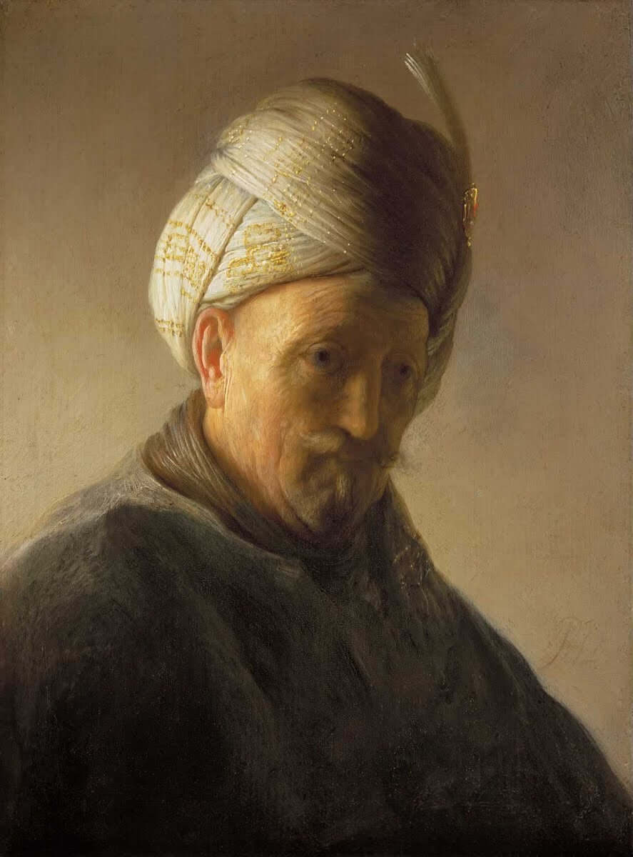 Bust of an Old Man with Turban by Rembrandt Harmenszoon van Rijn - Art Print - Zapista