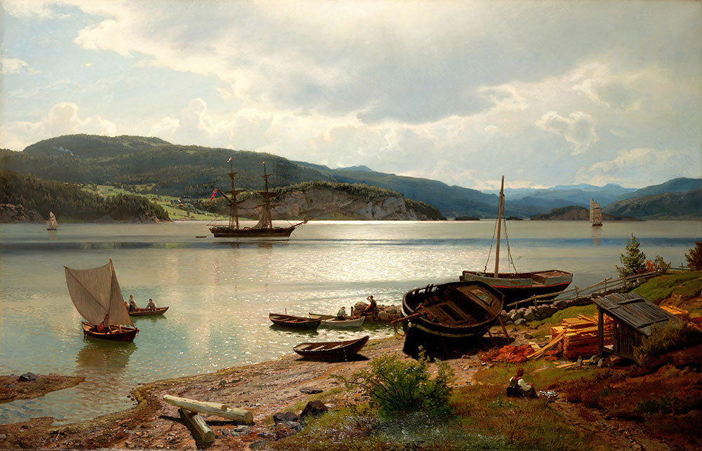 By the Water by Hans Gude - Art Print - Zapista