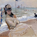 Camille on the Beach in Trouville by Claude Monet - Art Print - Zapista