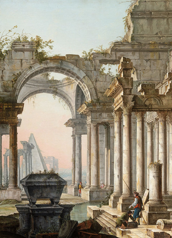 Capriccio with Ruins by Pietro Bellotti - Art Print - Zapista