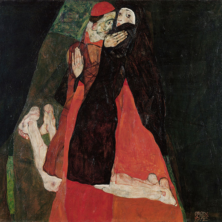 Cardinal and Nun (Caress) by Egon Schiele - Art Print - Zapista