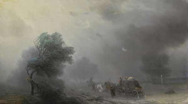 Carriage in a Storm by Ivan Konstantinovich Aivazovsky - Art Print - Zapista