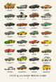 Cult and Classic Movie Cars - Art Print - Zapista