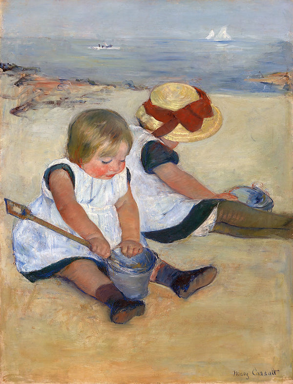 Children Playing on the Beach by Mary Cassatt - Art Print - Zapista