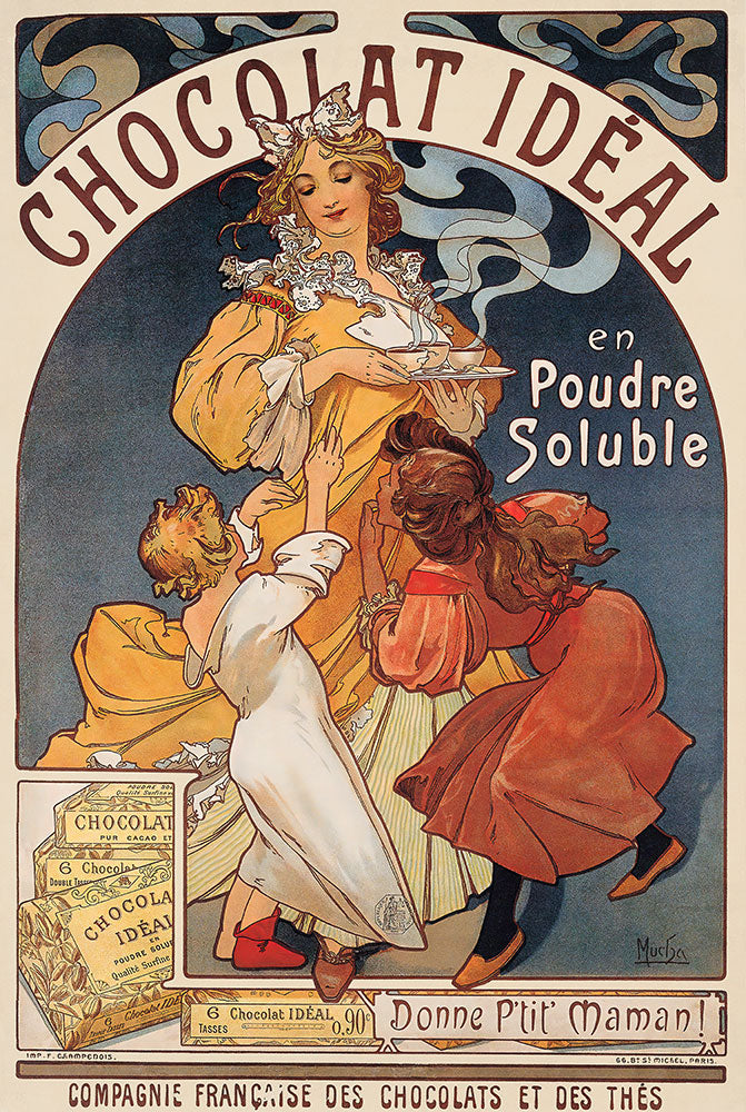 Chocolat Ideal by Alphonse Mucha - Art Print - Zapista