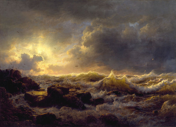 Clearing Up, Coast of Sicily by Andreas Achenbach - Art Print - Zapista