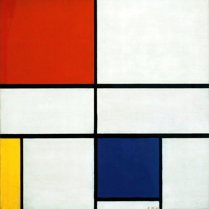 Composition C No.III with Red, Yellow and Blue by Piet Mondrian - Art Print - Zapista