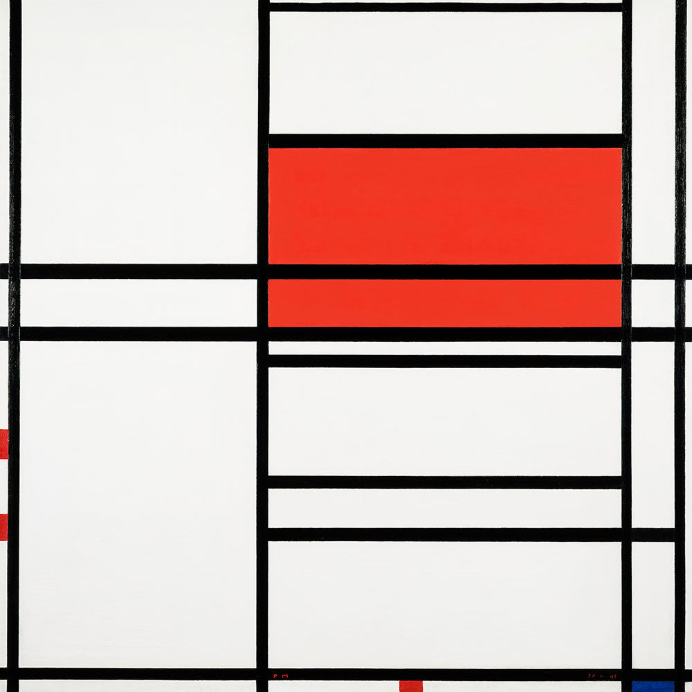 Composition No. 4 With Red and Blue by Piet Mondrian - Art Print - Zapista