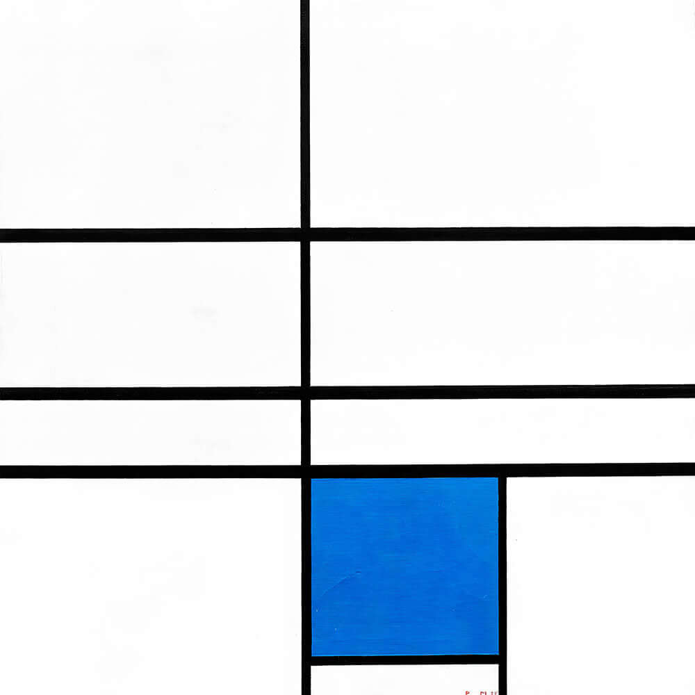 Composition With Double Line and Blue by Piet Mondrian - Art Print - Zapista