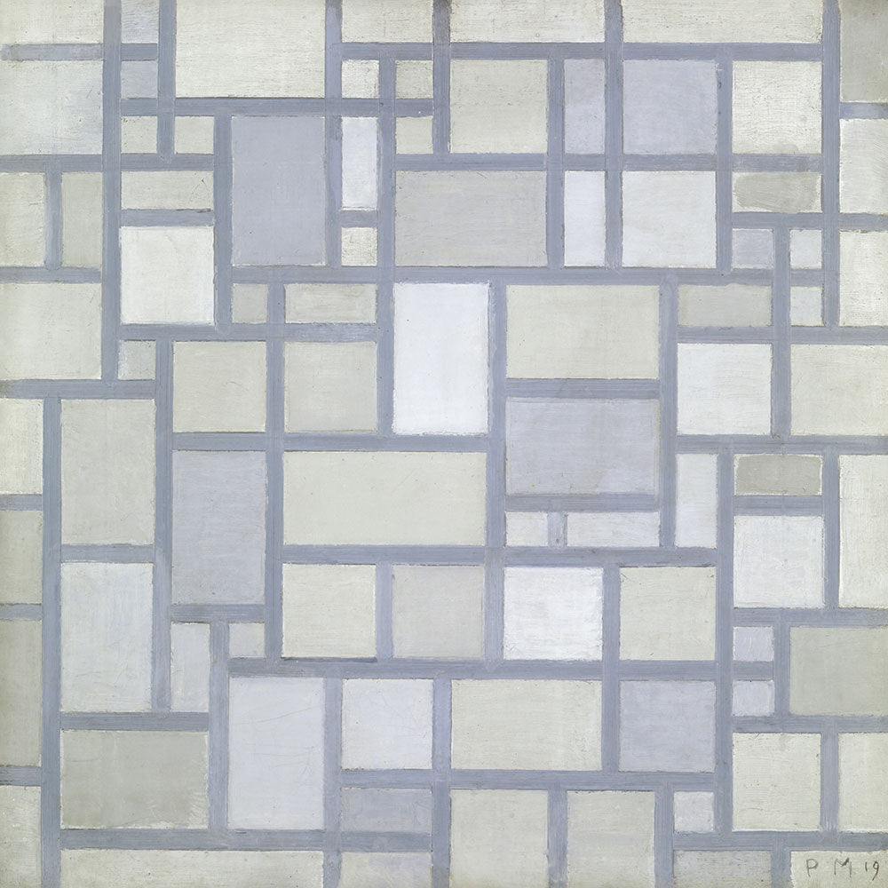 Composition In Bright Colors With Gray Lines by Piet Mondrian - Art Print - Zapista